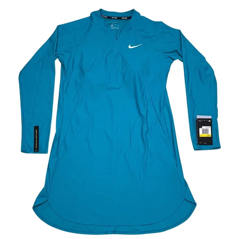 Nike Womens Victory Swim Tunic Small Teal Modest Full Coverage NWT NESSA440-345